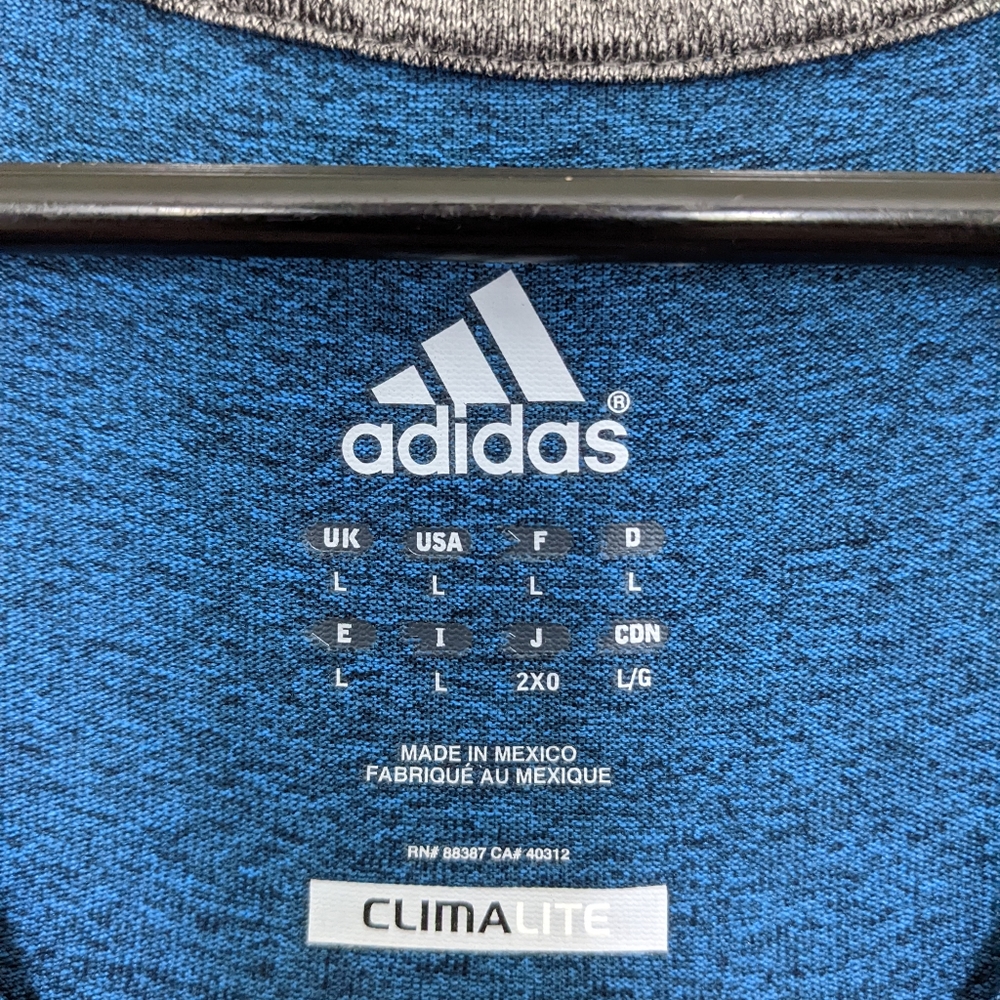 Adidas Blue Athletic Tee Shirt - Picture 3 of 4